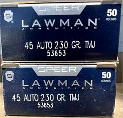 45 AUTO / 45 ACP 230GR FMJ Box of 50 rounds 