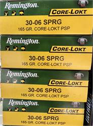 30-06 Springfield Remington Core-Lokt 165 gr Pointed Soft Point 20 Round Box
