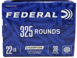 Federal Champion Training .22 Long Rifle 36 Grain Lead Hollow Point 325rds Per Box