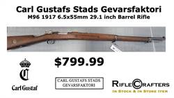 Carl Gustafs Stads Gevarsfaktori SWEDISH MAUSER M96 1917 6.5x55mm 29.1 inch Barrel Rifle