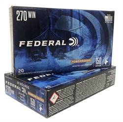 Federal .270 Winchester 150 Grain Power-Shok Jacketed Soft Point Round Nose 20rds Per Box