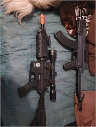 AR-15 and AK47 bb rifles.