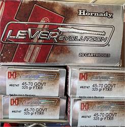 .45-70 Government 325 Grain Hornady LEVERevolution Rifle Ammo 20 Rounds