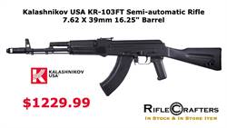 KALASHNIKOV KR103 7.62X39 16.33 inch BARREL 1-30RD MAG BLACK 