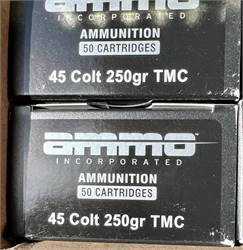 .45 COLT 250 GR TMC by AMMO, INC.  50 Round Box