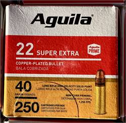 22 Long Rifle – Aguila Super Extra 40 Grain CPRN 250 Rounds