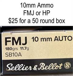 10 mm AUTO 180 Grain FMJ Sellier & Bellot 50 Round Box