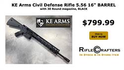 KE Arms CDR 5.56MM 16" BARREL RIFLE W/30RD MAGAZINE in BLACK 
