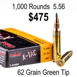 5.56 PMC 62 Grain Green Tip M855 1,000 round case * IN STOCK *