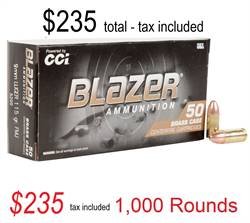 IN STOCK - 9mm CCi Blazer Brass 124 Grain FMJ 1,000 round case