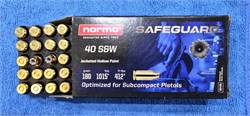 Norma SAFEGUARD 40S&W 180gr JHP  50rd BOX