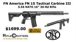 FN AMERICA FN15 TACTICAL 3 CARBINE 5.56MM 16 inch BARREL 30RD M-LOK BLACK